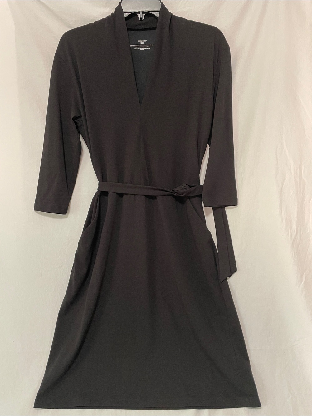 Patagonia 3/4 Sleeve “Vitaliti” Black Organic Cotton Blend Dress